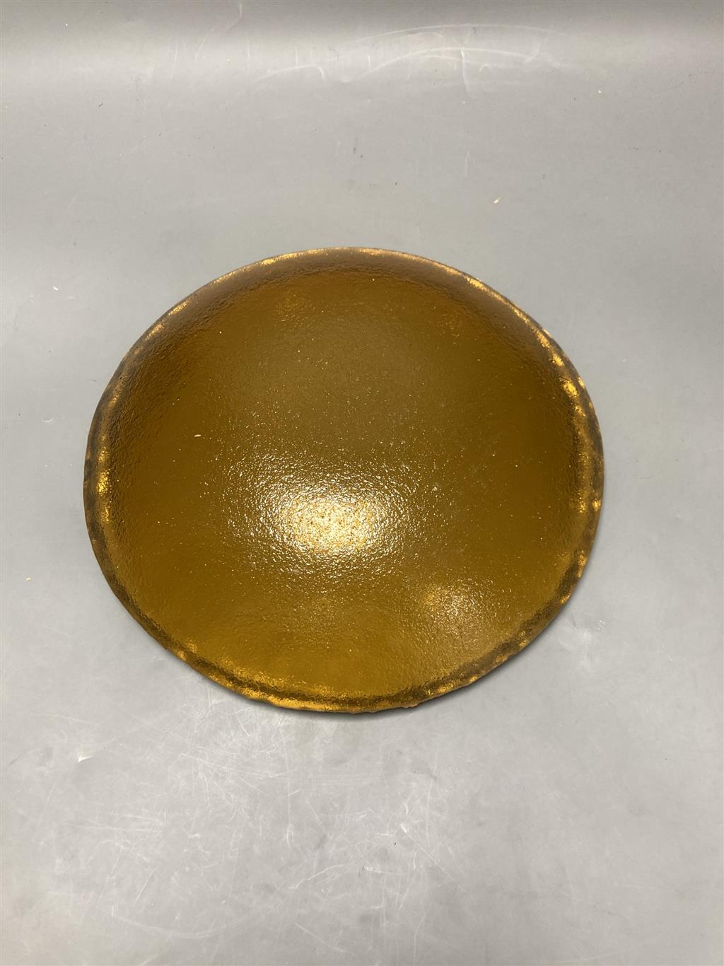 An amber Art Glass bowl, 29cm